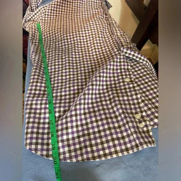 Haspel Co Purple and Brown Gingham Button-Down Shirt - Picture 6 of 6
